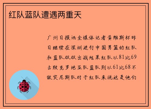红队蓝队遭遇两重天